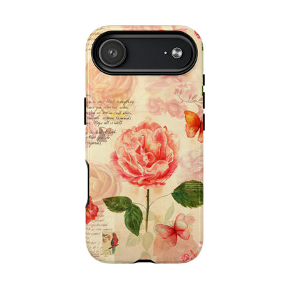 Vintage Rose & Butterflies Tough Magnetic Phone Cases for iPhone