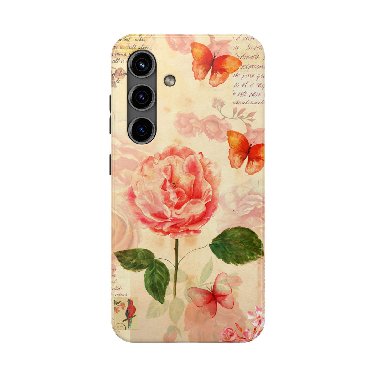 Vintage Rose & Butterflies Tough Phone Case