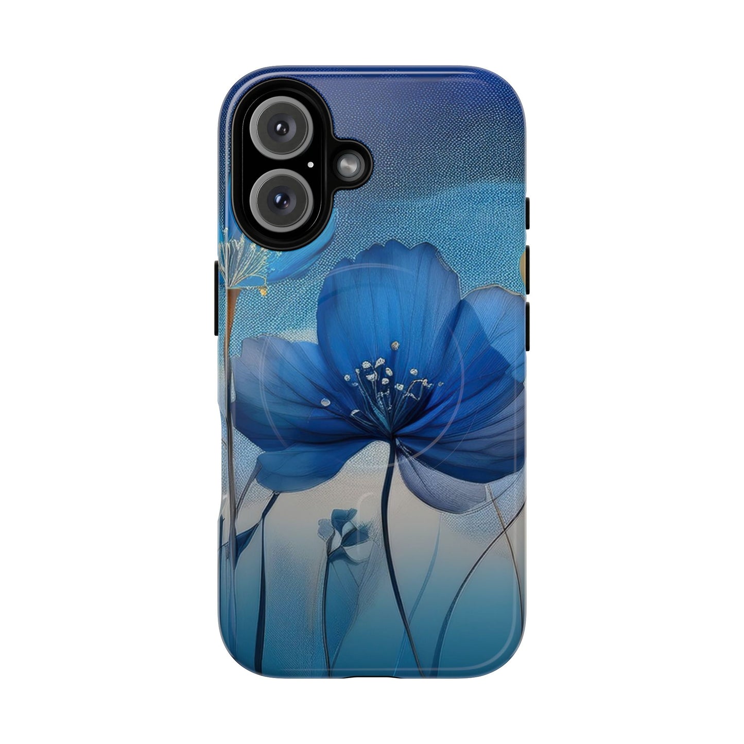 Blue Floral MagSafe Phone Cases