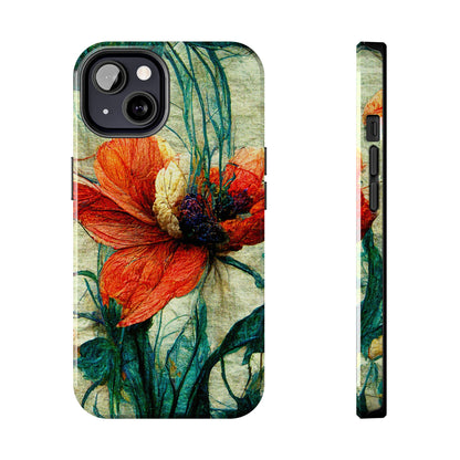 Red Flower Tough Phone Cases