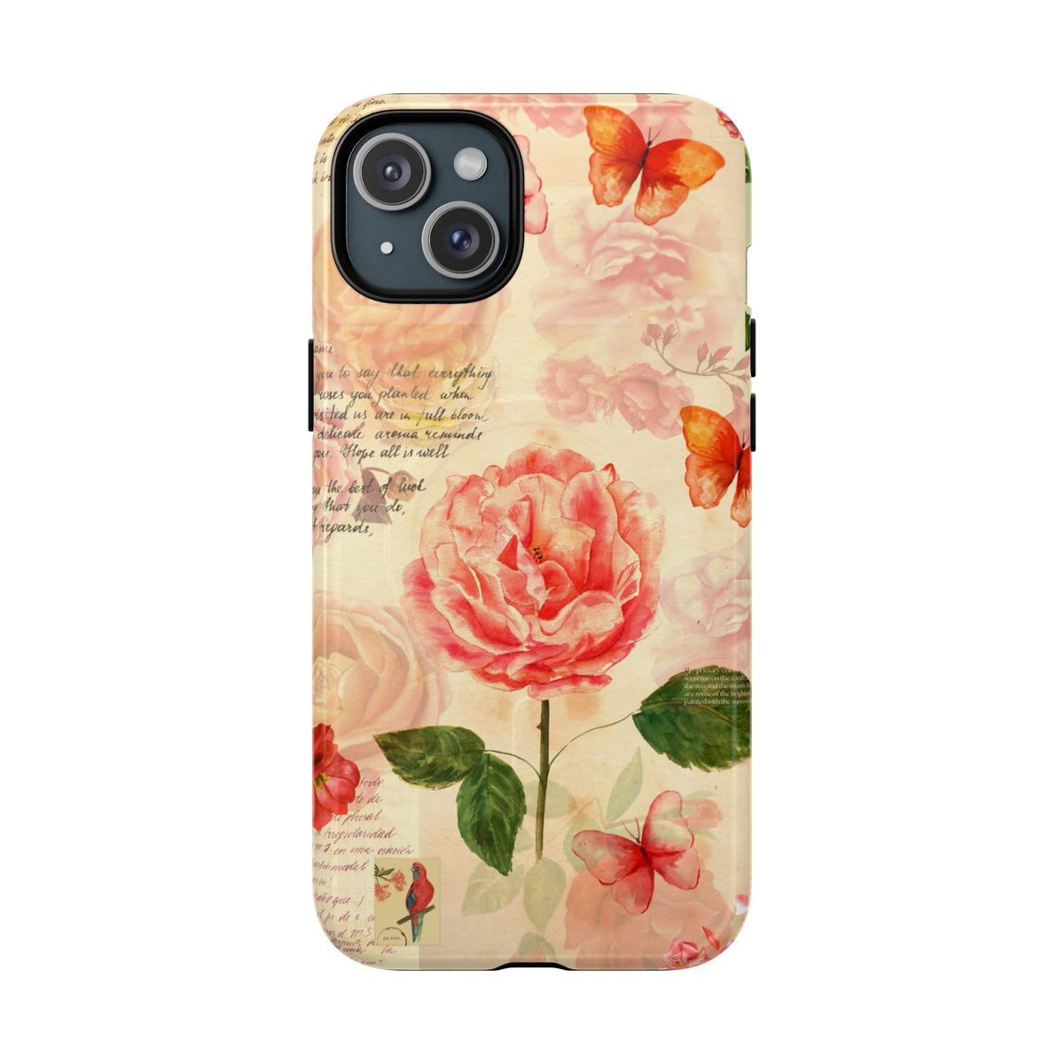 Vintage Rose & Butterflies Tough Magnetic Phone Cases for iPhone