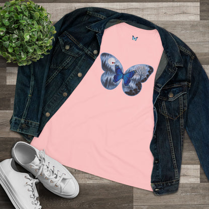 Blue Butterfly Artful Tee - Butterfly Dreamscape