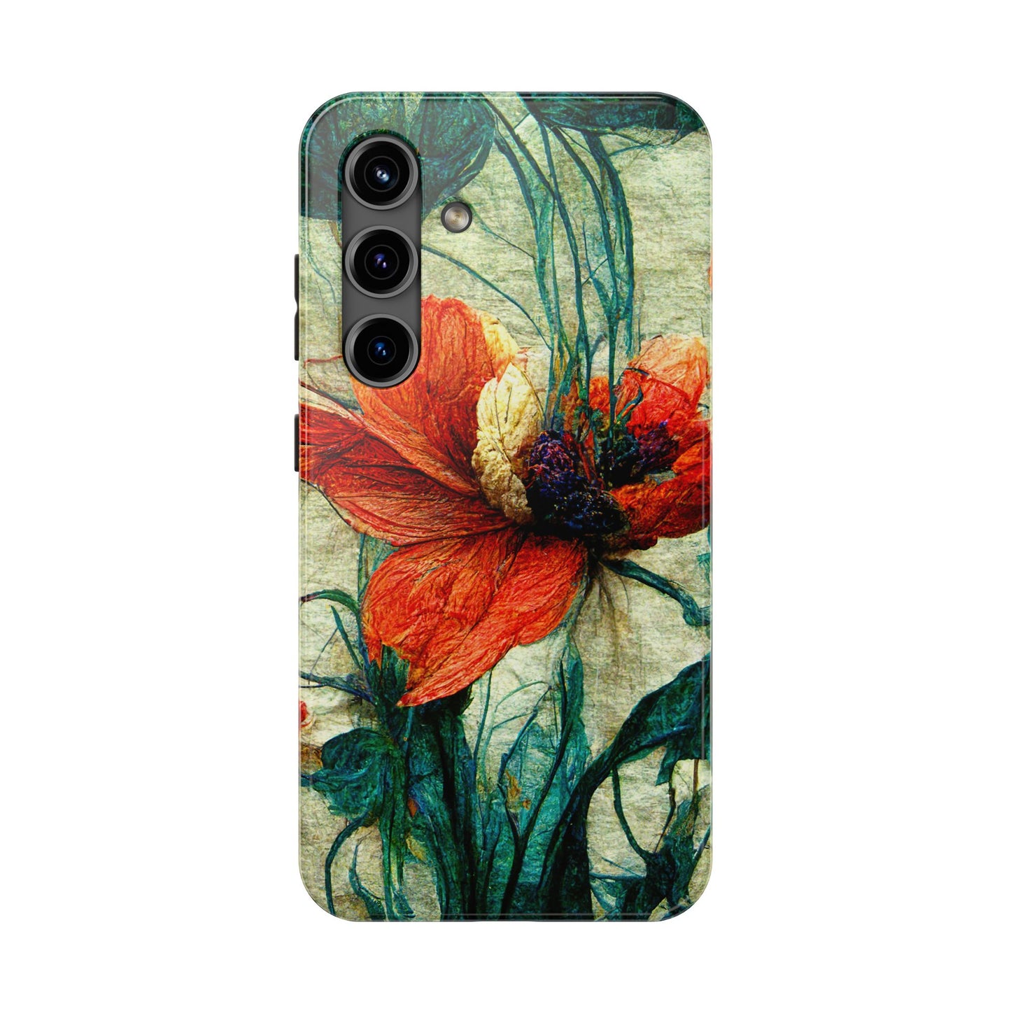 Red Flower Tough Phone Cases