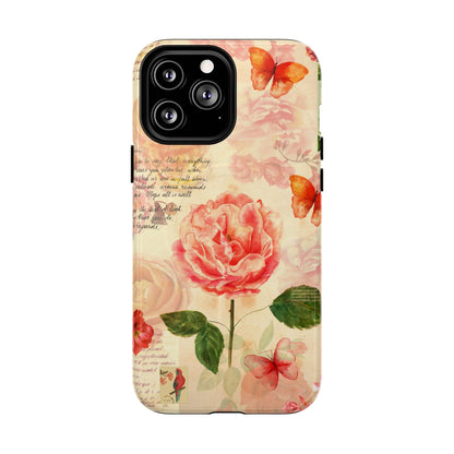 Vintage Rose & Butterflies Tough Magnetic Phone Cases for iPhone