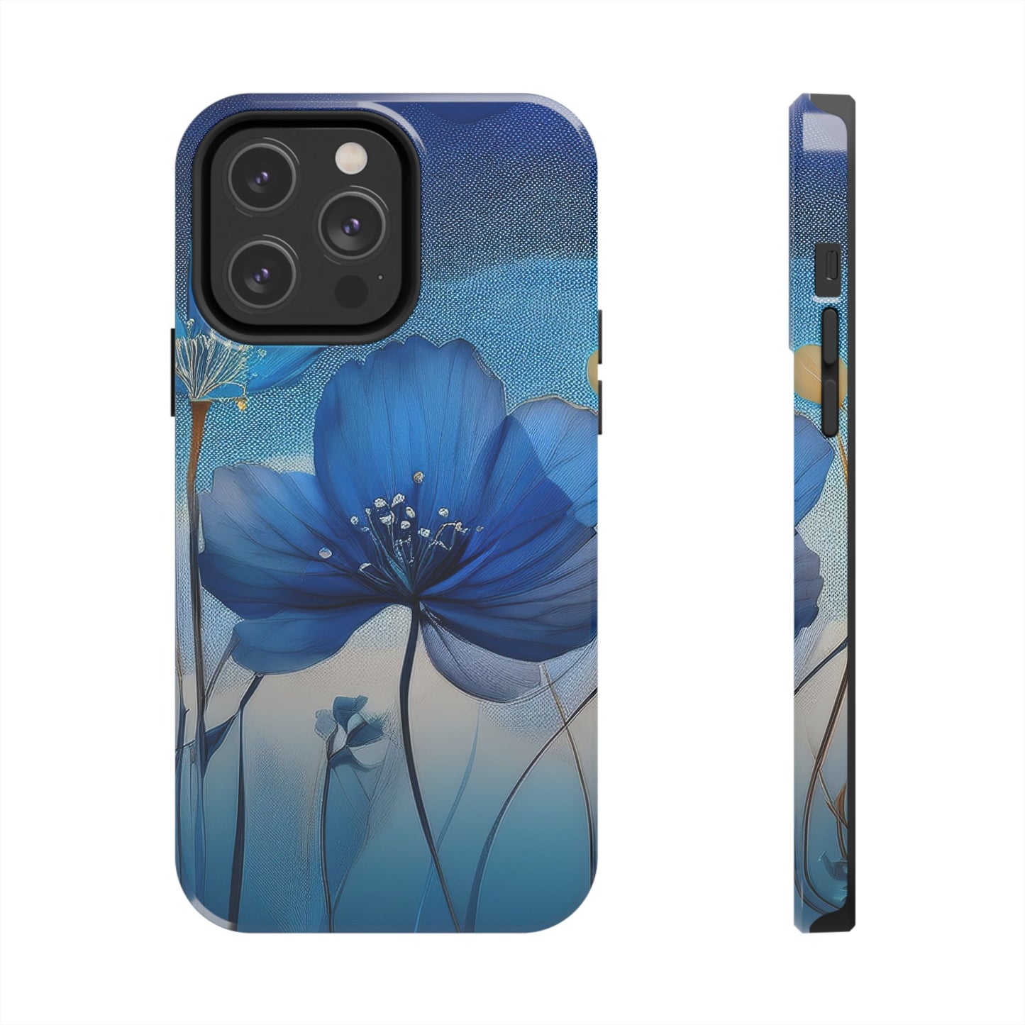 Blue Floral Tough Phone Cases