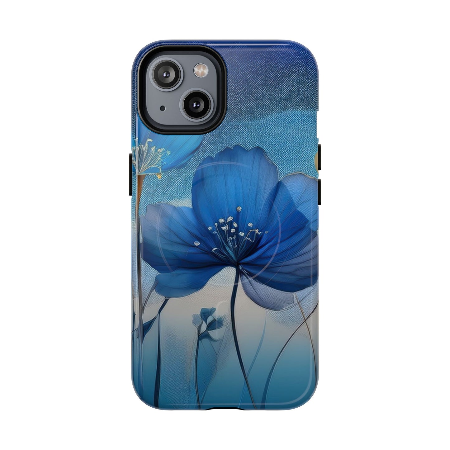 Blue Floral MagSafe Phone Cases
