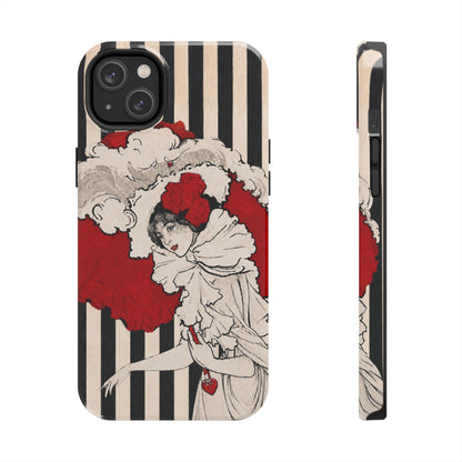 Art Nouveau Woman in Red Hat Tough Phone Cases