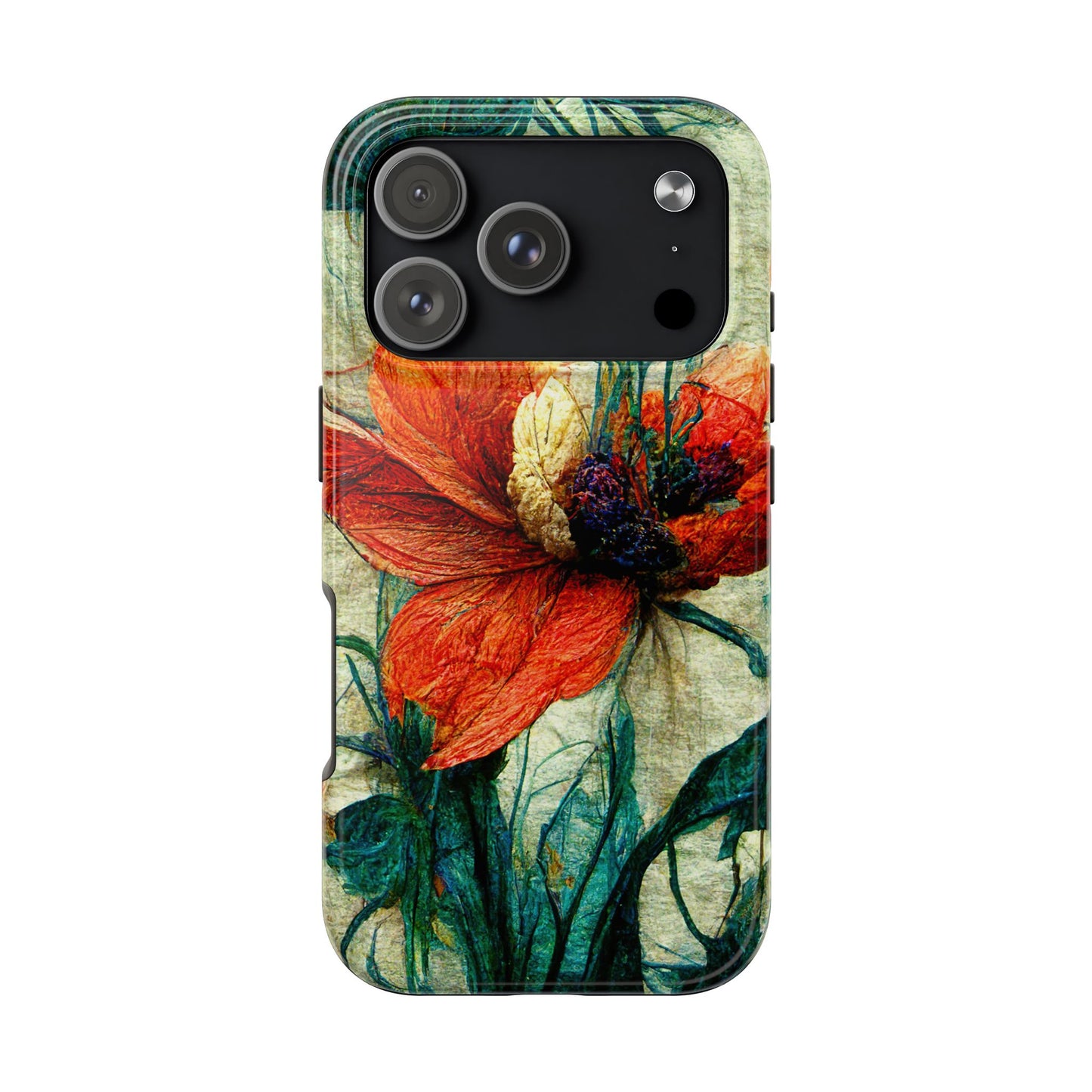 Red Flower Tough Phone Cases