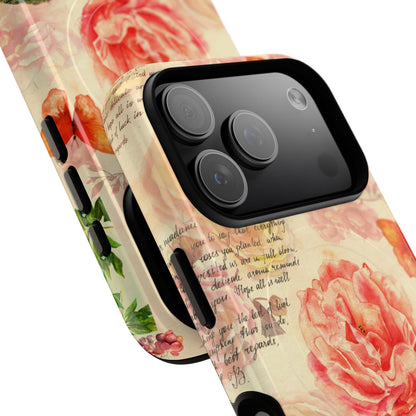 Vintage Rose & Butterflies Tough Magnetic Phone Cases for iPhone