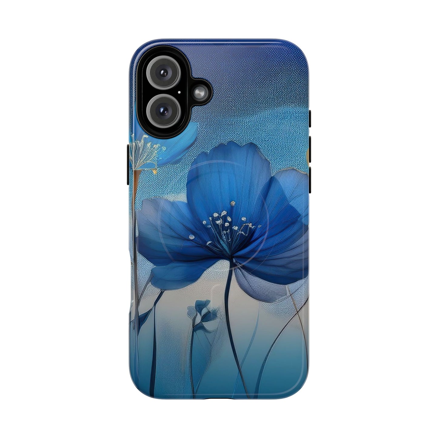 Blue Floral MagSafe Phone Cases