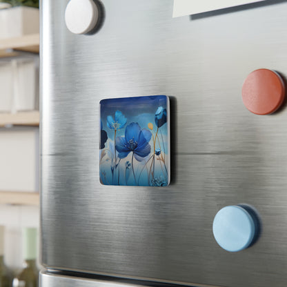 Floral Blue Porcelain Magnet