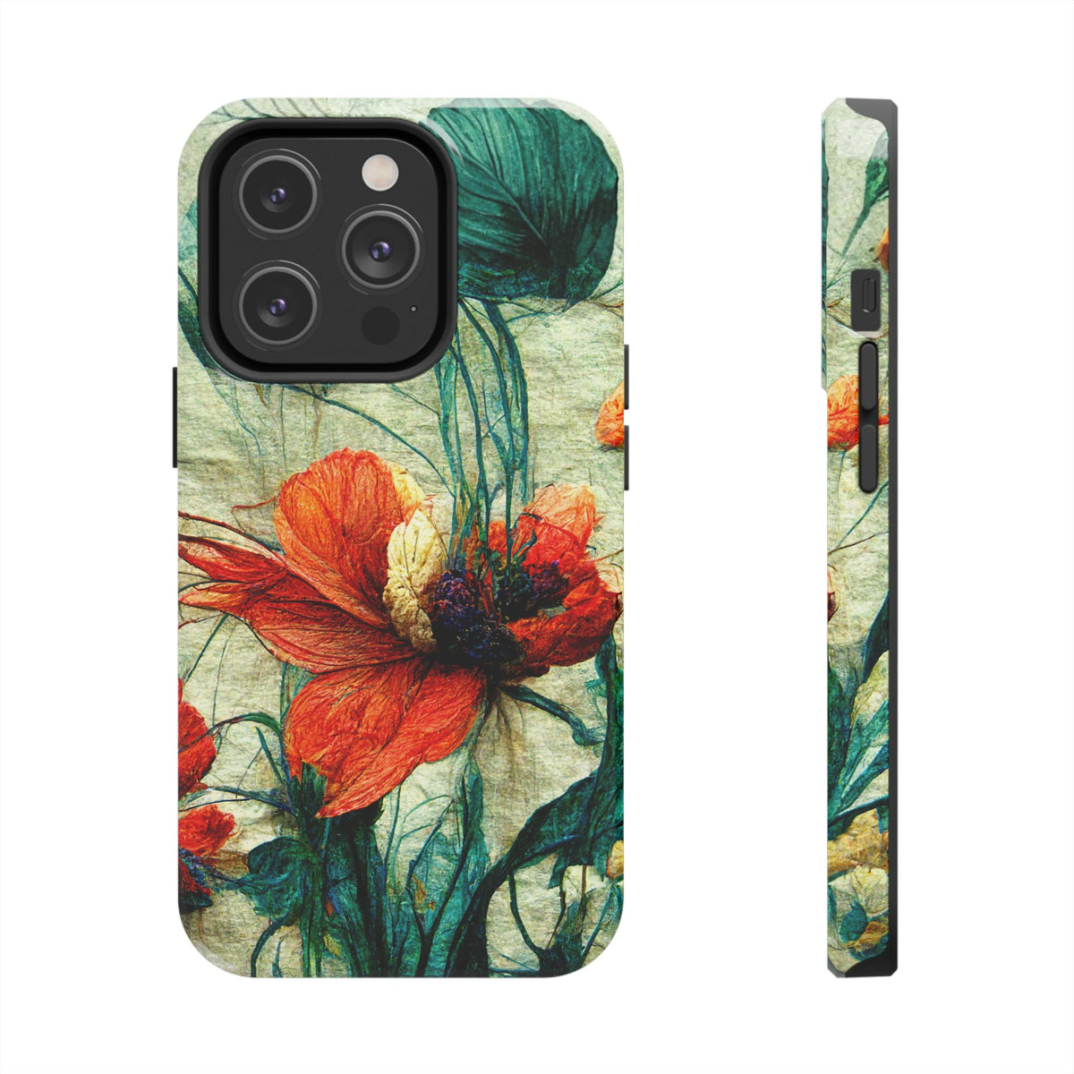 Red Flower Tough Phone Cases