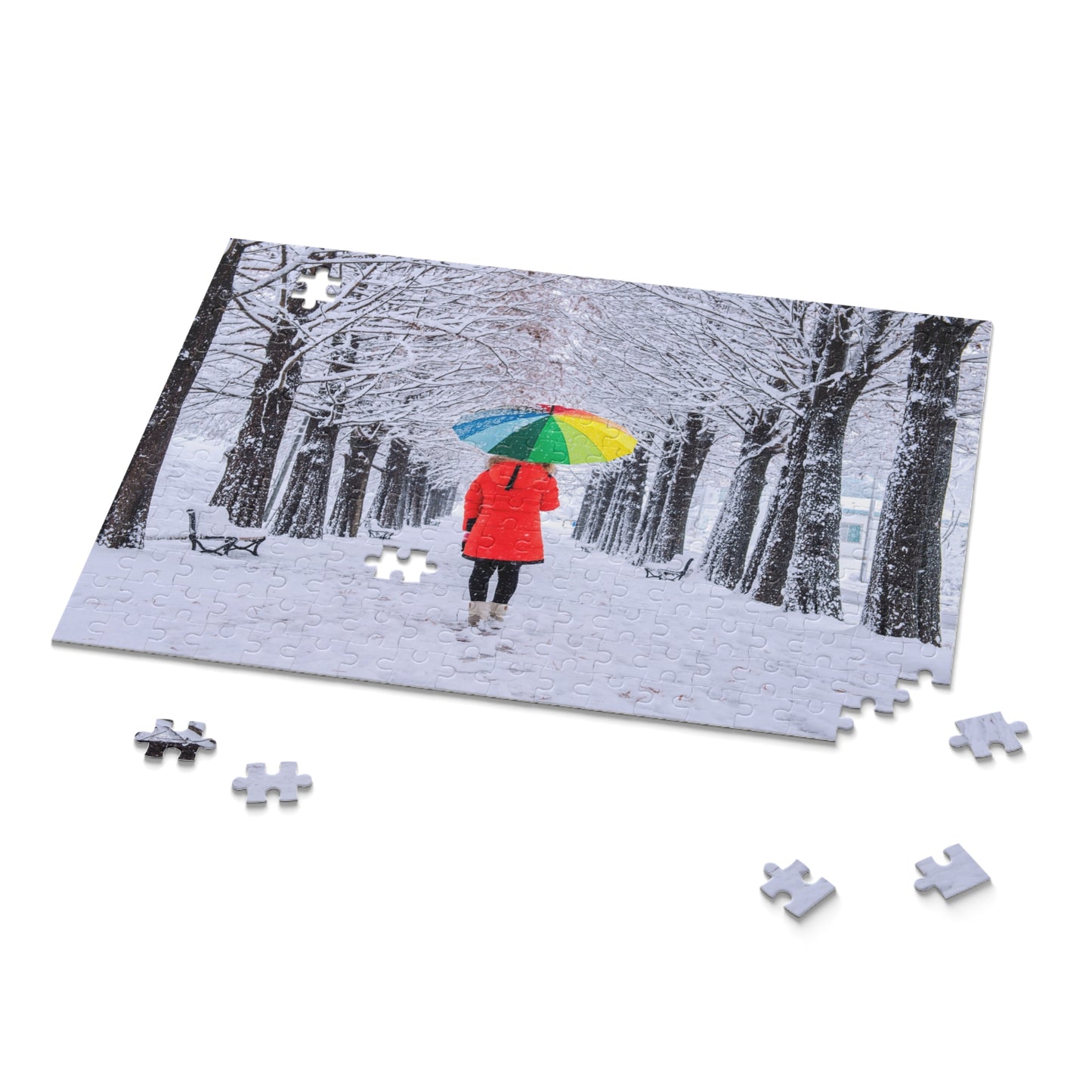 Winter Wonderland Puzzle, Colorful Umbrella | 120, 252, 500-Piece