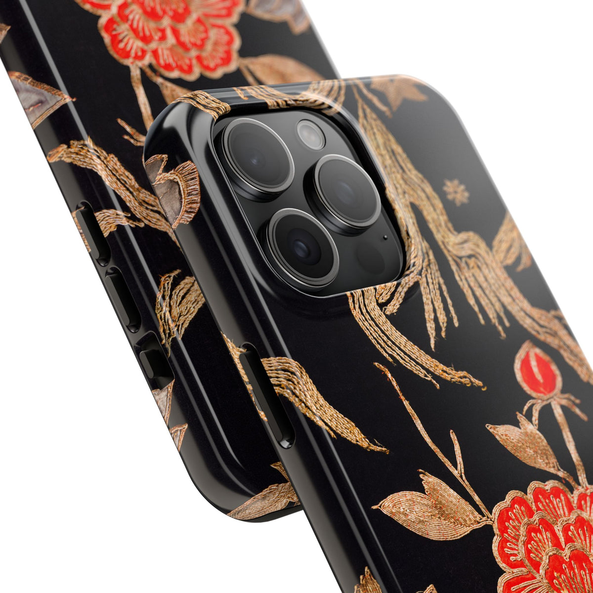 Red Peony and Gold Blossom Tough Phone Cases