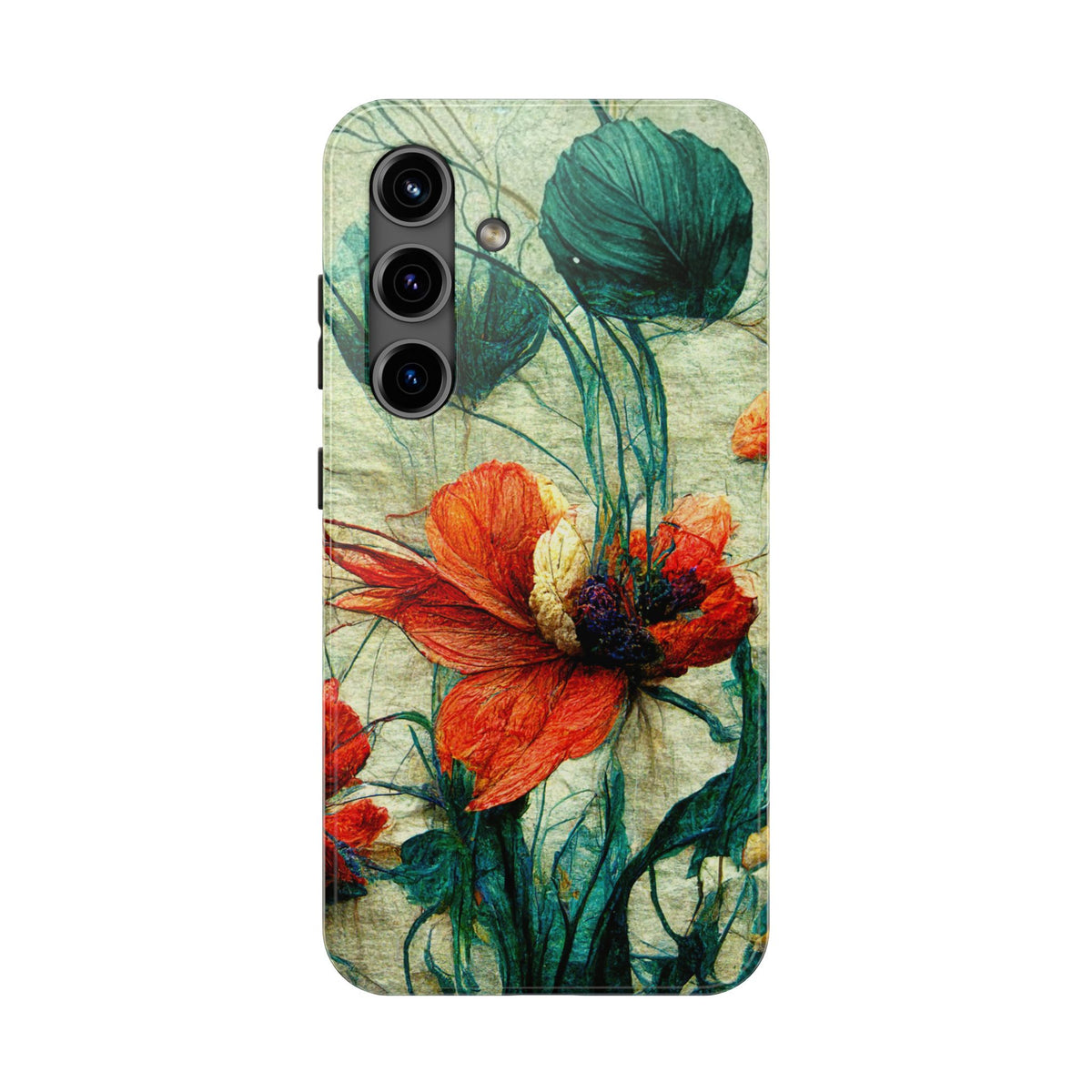 Red Flower Tough Phone Cases