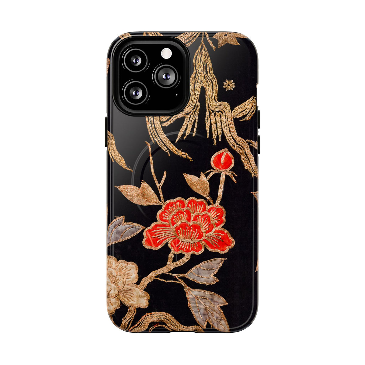 Red Peony and Gold BlossomTough Magnetic Phone Cases for iPhone