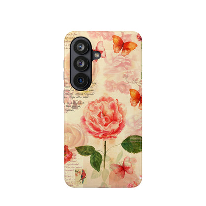 Vintage Rose & Butterflies Magnetic Phone Case - Samsung Galaxy S26