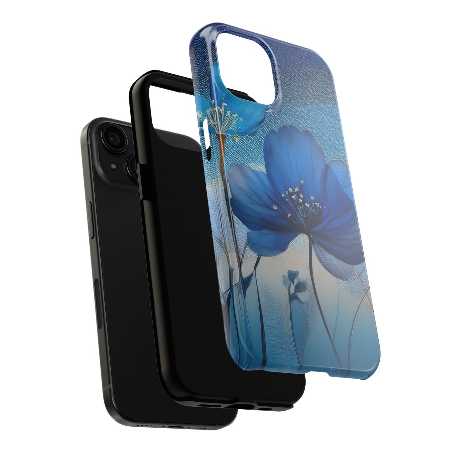 Blue Floral Tough Phone Cases