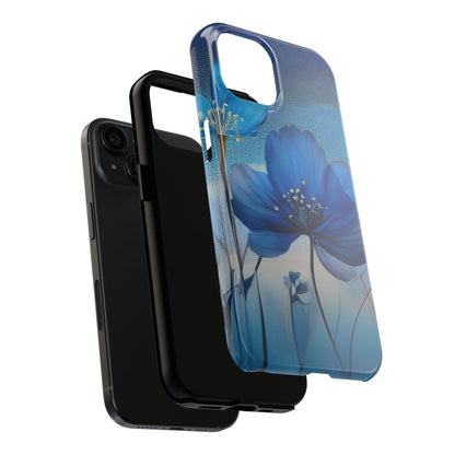 Blue Floral Tough Phone Cases