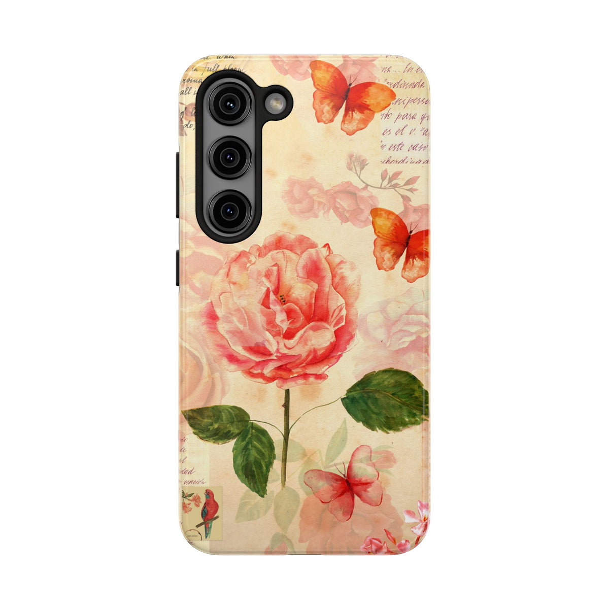 Vintage Rose & Butterflies Tough Phone Case