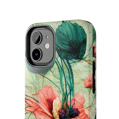 Helen Elizabeth Oriental Poppy Coral Tough Phone Cases