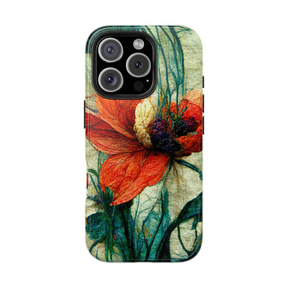 Red Flower Tough Phone Cases