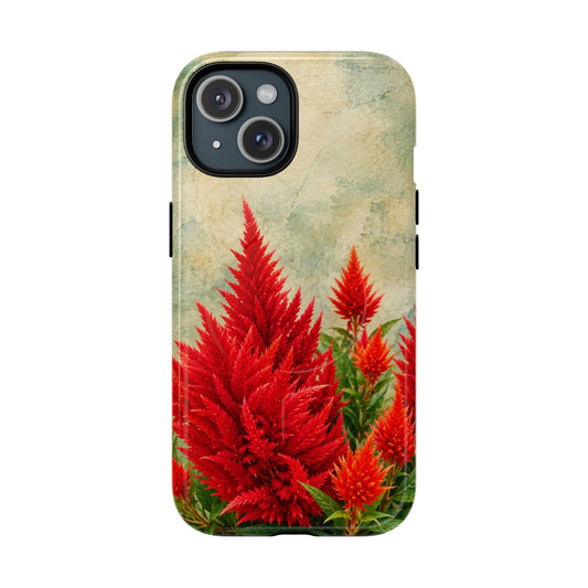 Scarlet Celosia Tough Magnetic Cases for iPhones