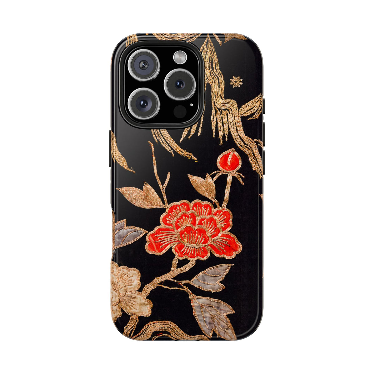 Red Peony and Gold Blossom Tough Phone Cases