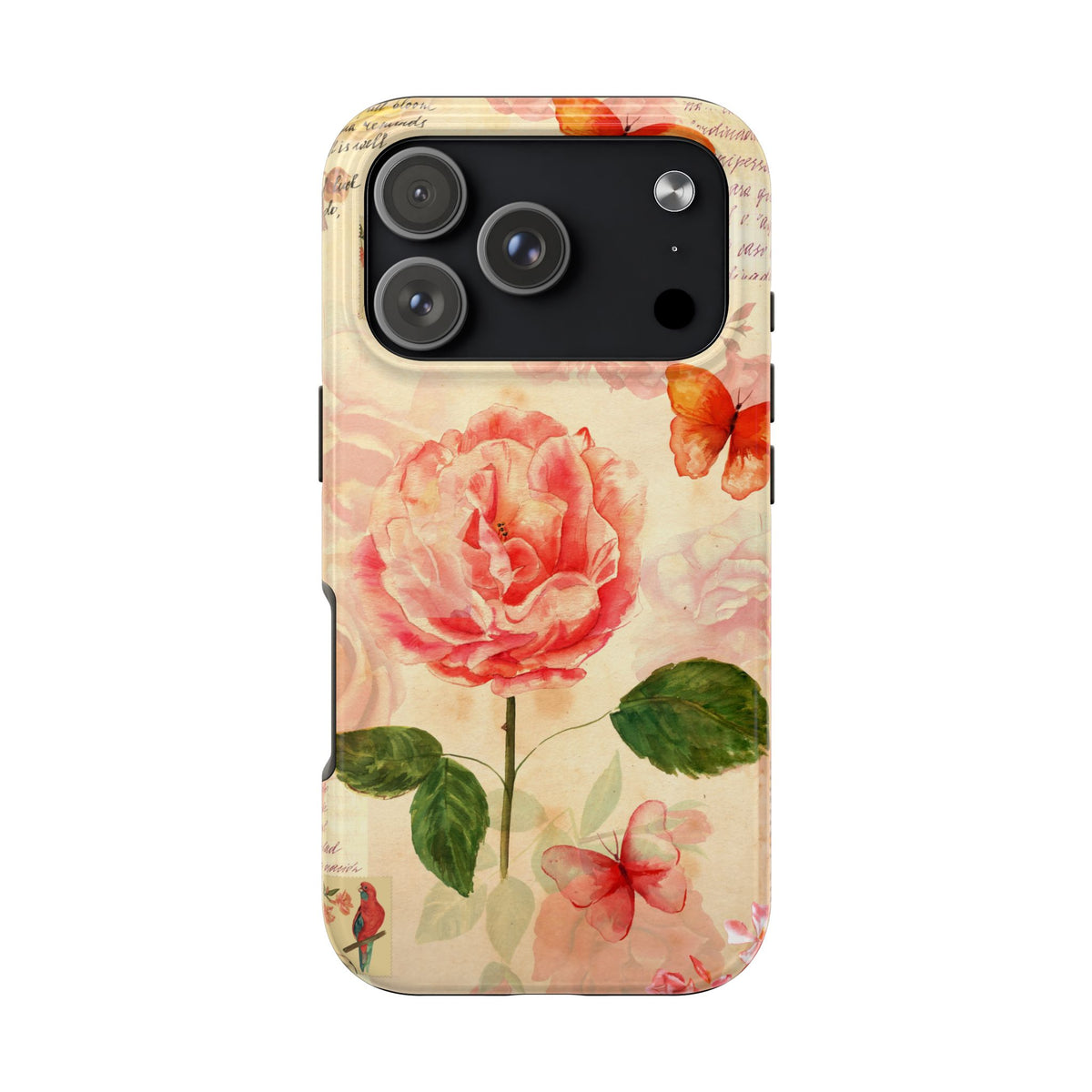 Vintage Rose & Butterflies Tough Phone Case