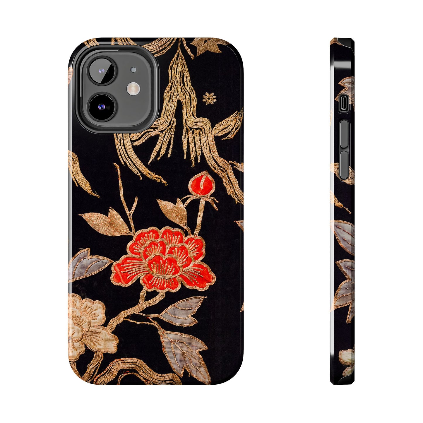 Red Peony and Gold Blossom Tough Phone Case