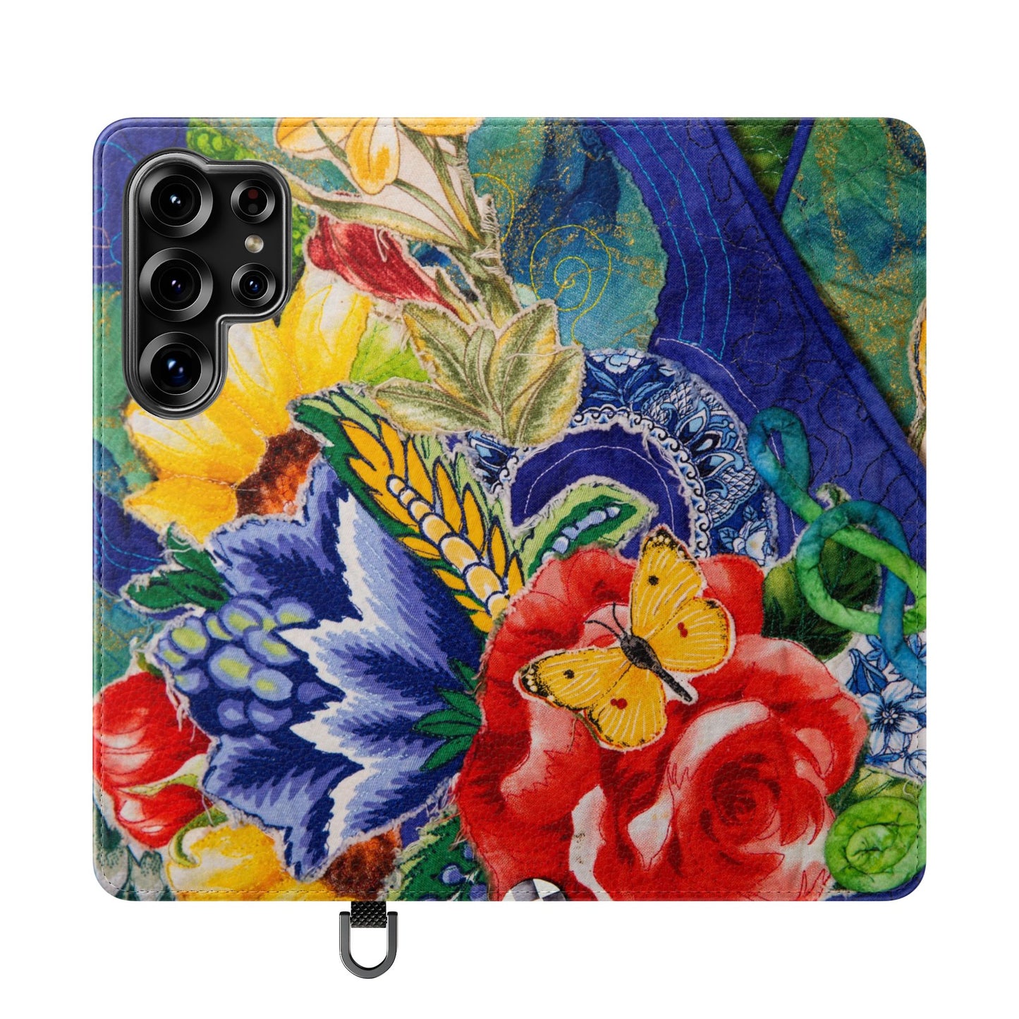 Artistic Floral Flip Wallet Phone Cases — with Card Slots