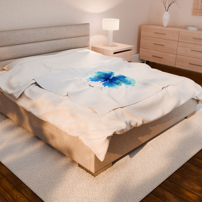 Blue Butterfly Velveteen Plush Throw Blanket
