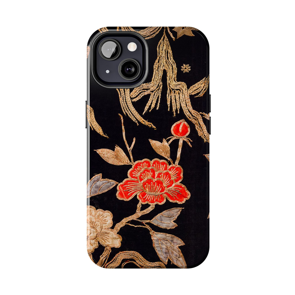 Red Peony and Gold Blossom Tough Phone Cases