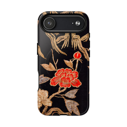 Red Peony and Gold BlossomTough Magnetic Phone Cases for iPhone