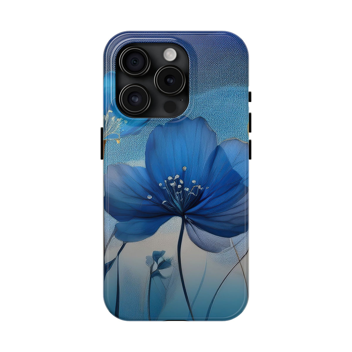 Blue Floral Tough Phone Cases