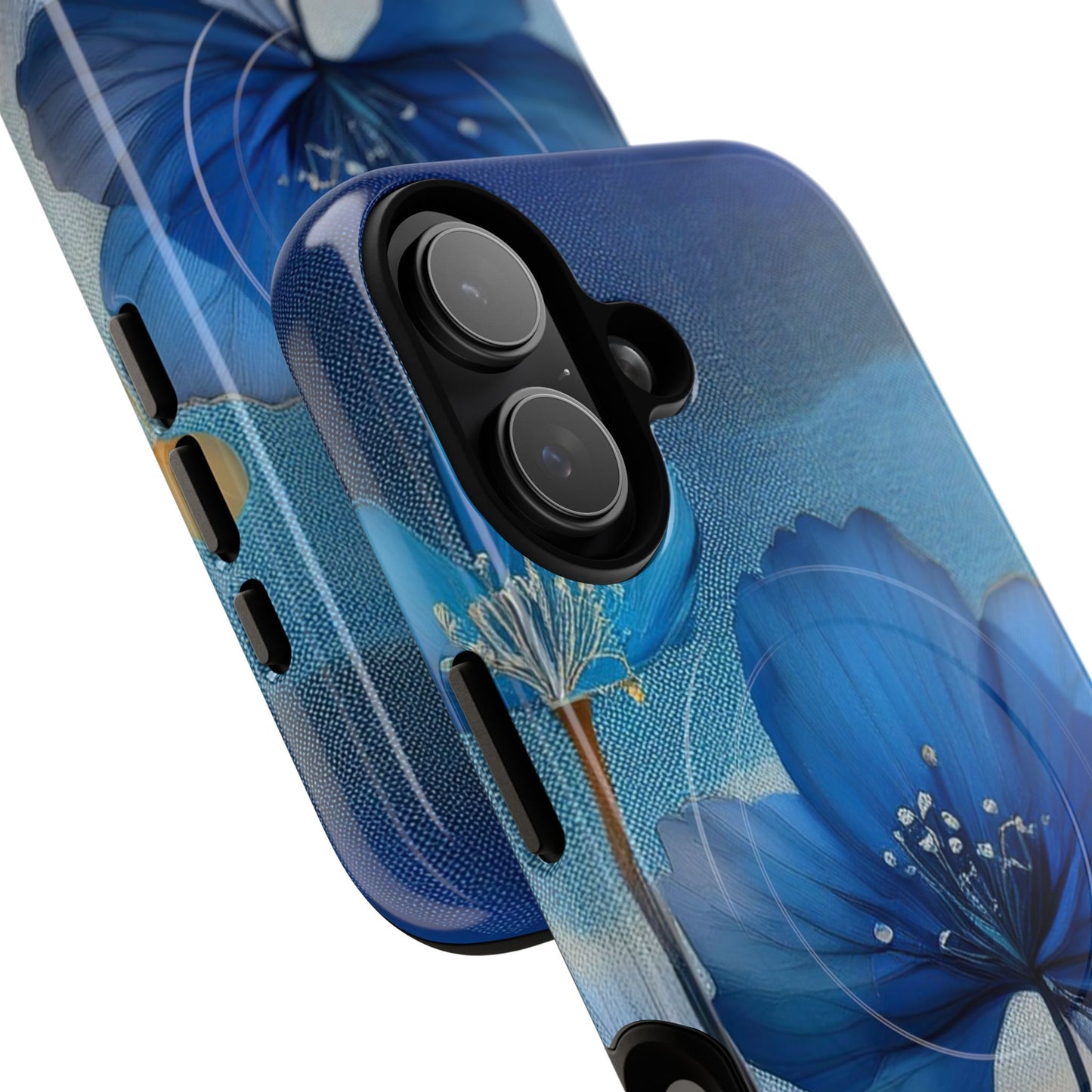 Blue Floral MagSafe Phone Cases