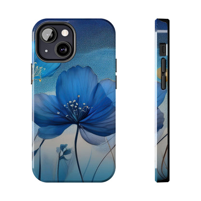 Blue Floral Tough Phone Cases