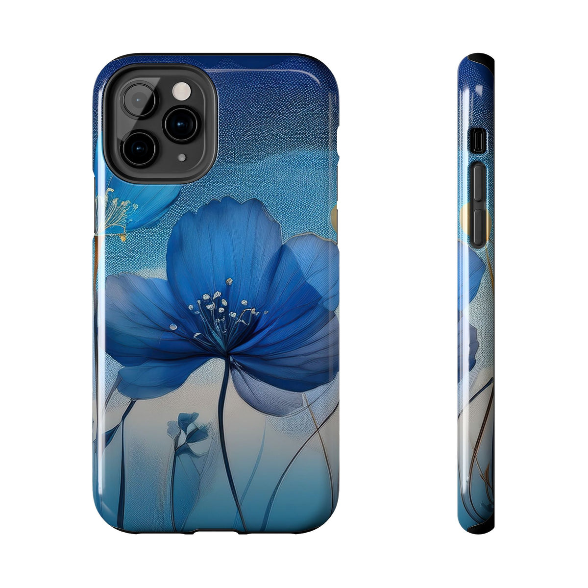 Blue Floral Tough Phone Cases