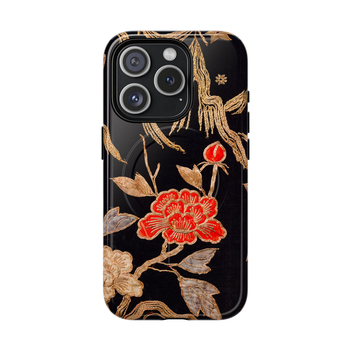 Red Peony and Gold BlossomTough Magnetic Phone Cases for iPhone