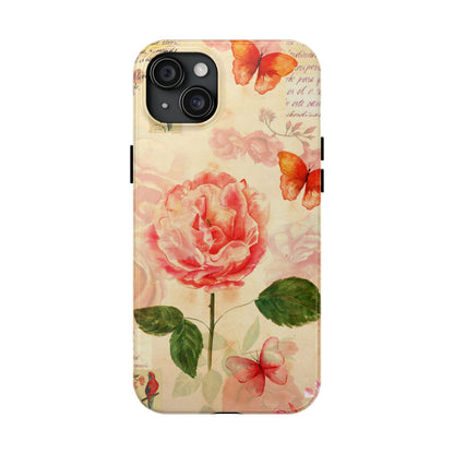 Vintage Rose & Butterflies Tough Phone Case