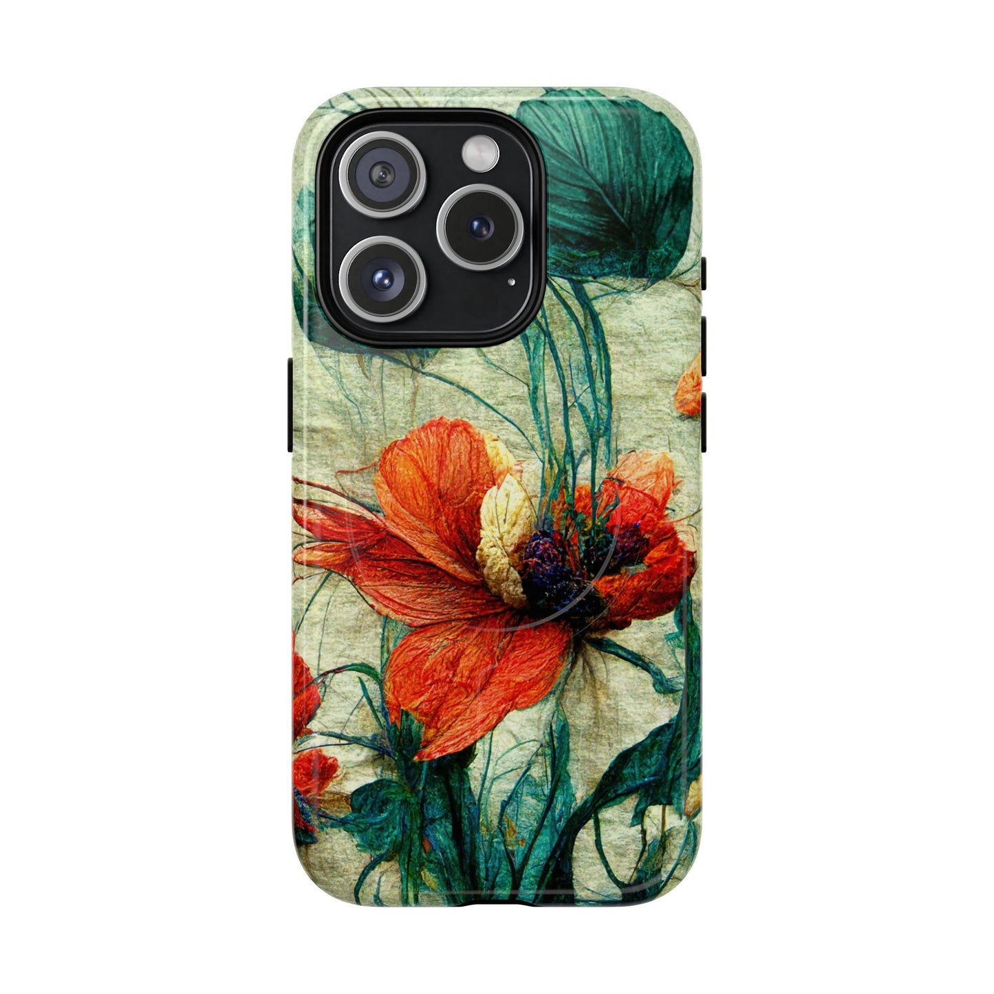 Red Flower MagSafe Phone Cases
