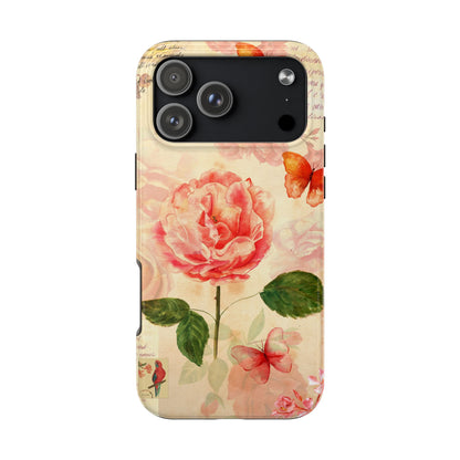 Vintage Rose & Butterflies Tough Phone Case