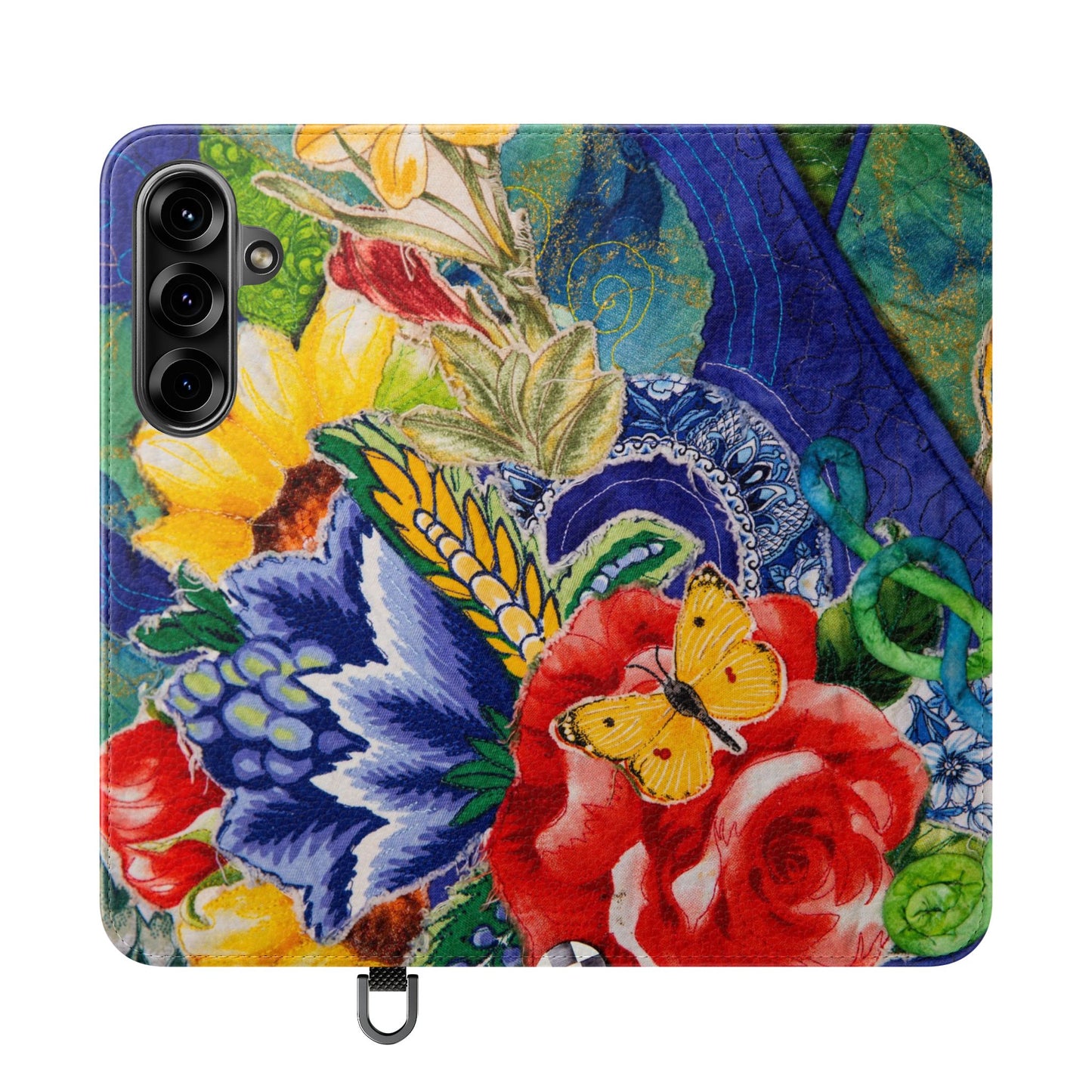 Artistic Floral Flip Wallet Phone Cases — with Card Slots