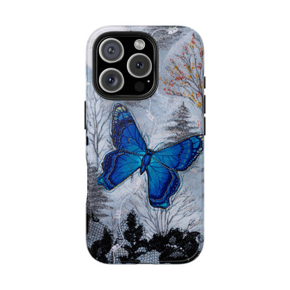 Blue Butterfly Tough Phone Cases