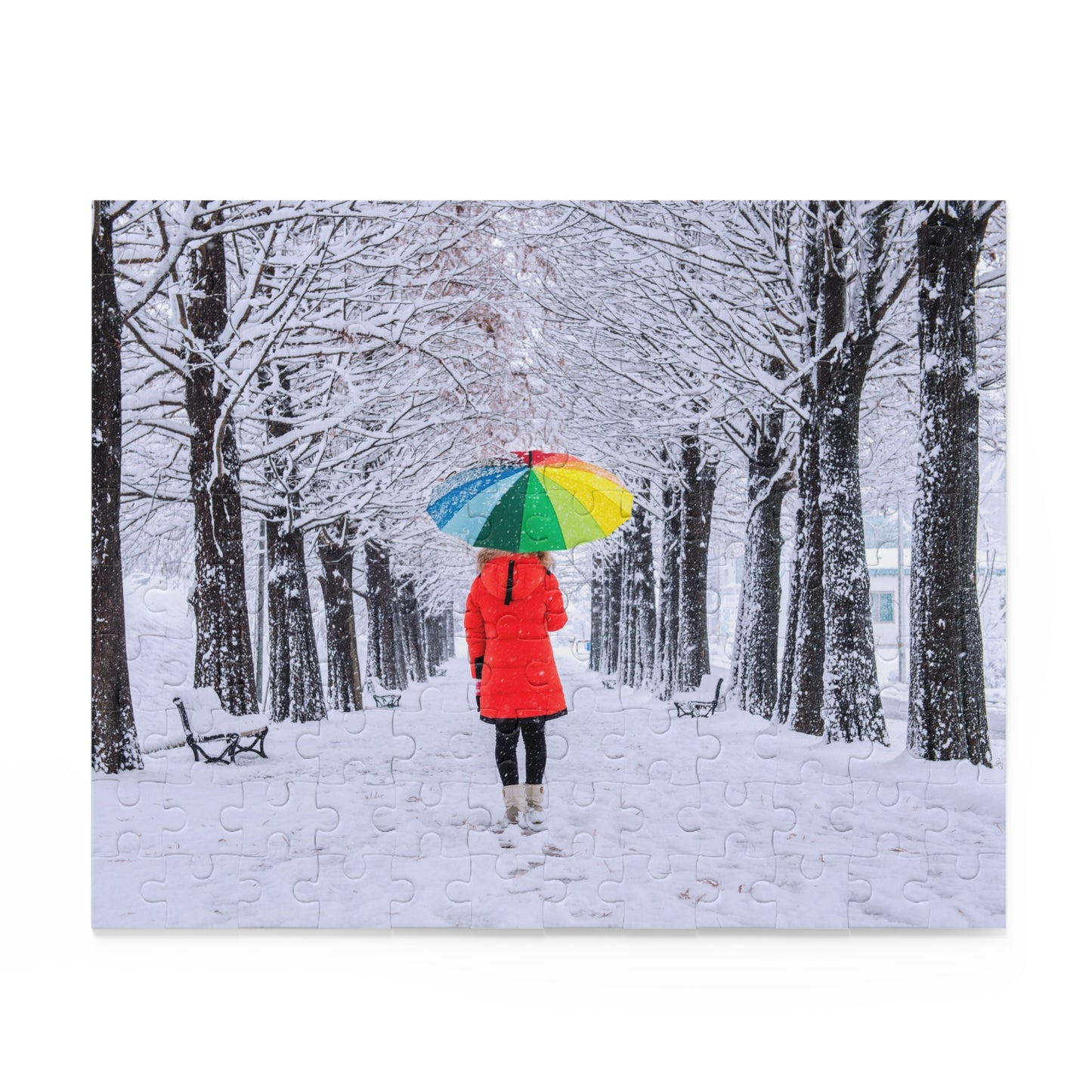 Winter Wonderland Puzzle, Colorful Umbrella | 120, 252, 500-Piece