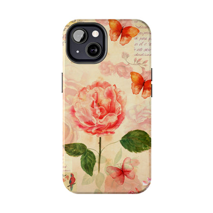 Vintage Rose & Butterflies Tough Phone Case