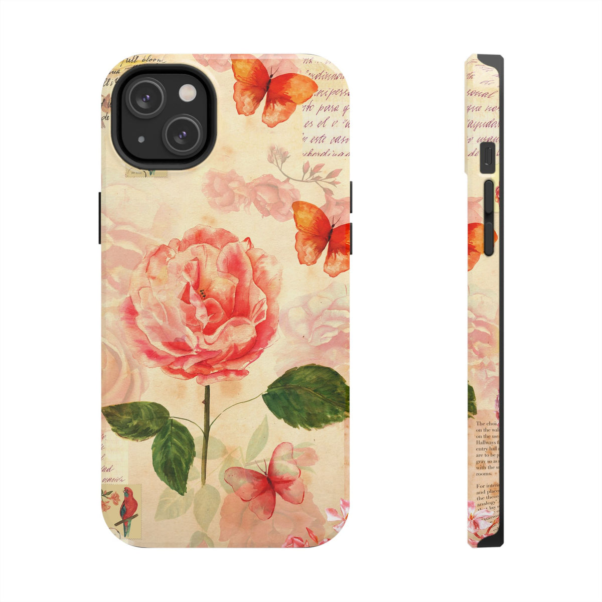 Vintage Rose & Butterflies Tough Phone Case