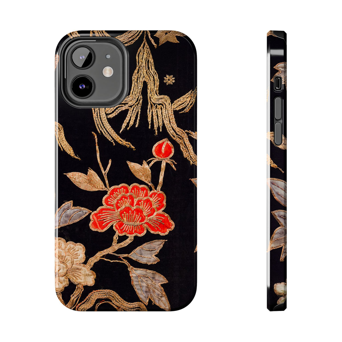 Red Peony and Gold Blossom Tough Phone Cases