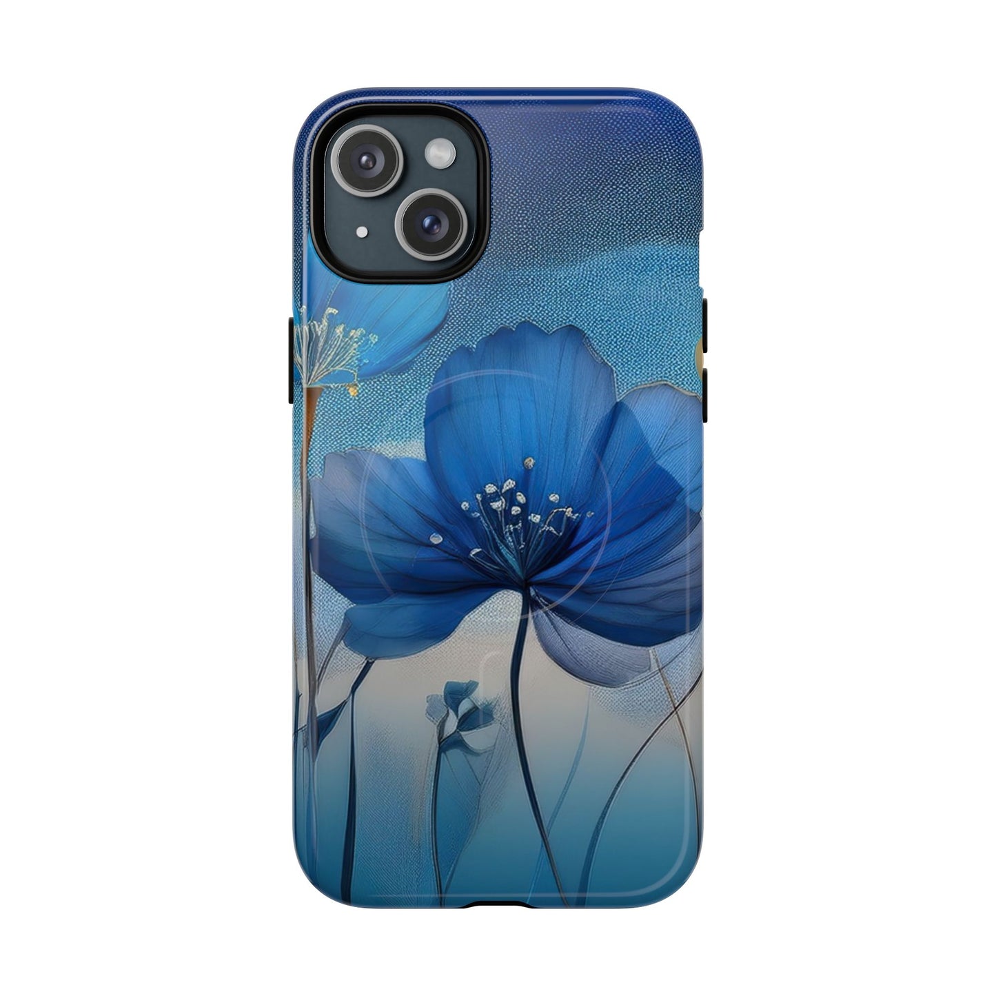 Blue Floral MagSafe Phone Cases