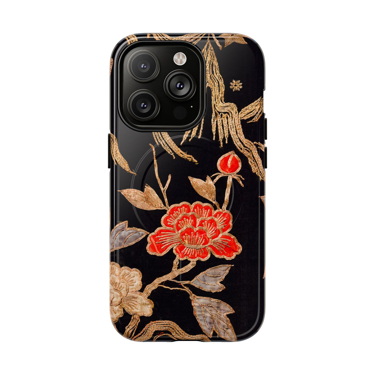 Red Peony and Gold BlossomTough Magnetic Phone Cases for iPhone